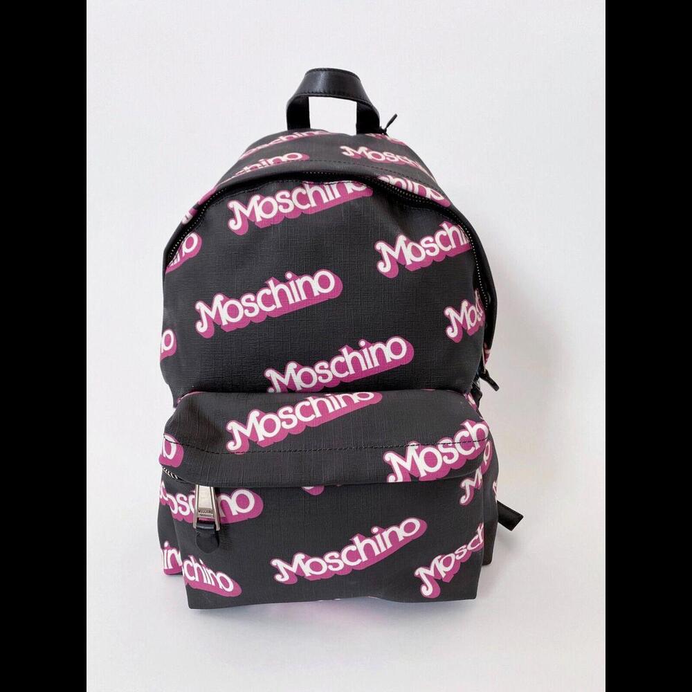 Moschino x Barbie Black Logo Backpack : Jeremy Scott bag authentic New w/ tags